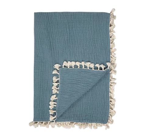 Crane Baby 6 Layer Muslin Blanket Riverstone 0Y+ Blue