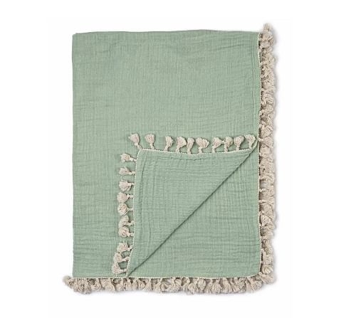 Crane Baby 6 Layer Muslin Blanket Evergreen 0Y+ Green