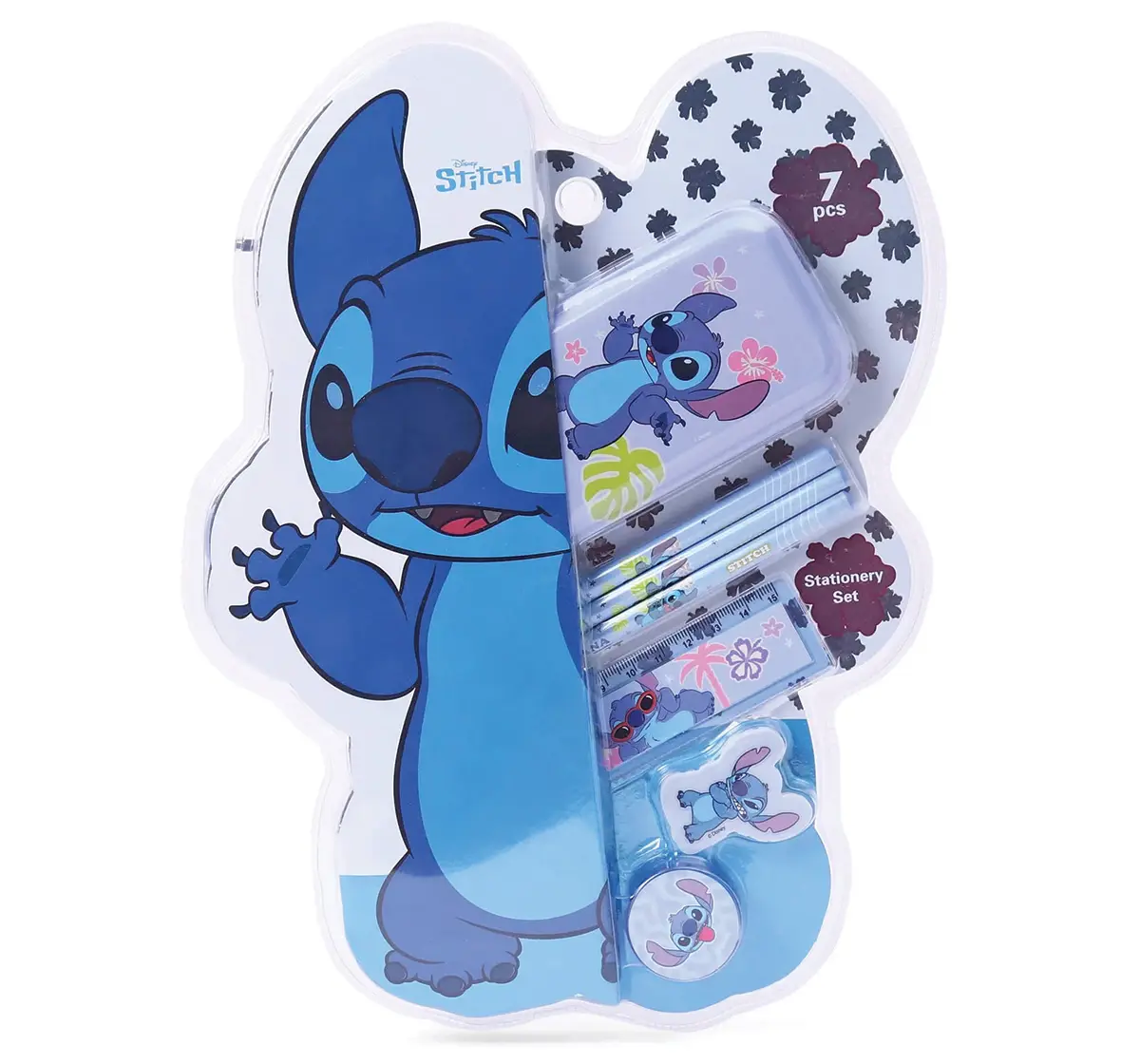 Striders Disney Stitch 7pcs Stationery Set Fun & Creative Supplies for Kids, School and Office, 4Y+