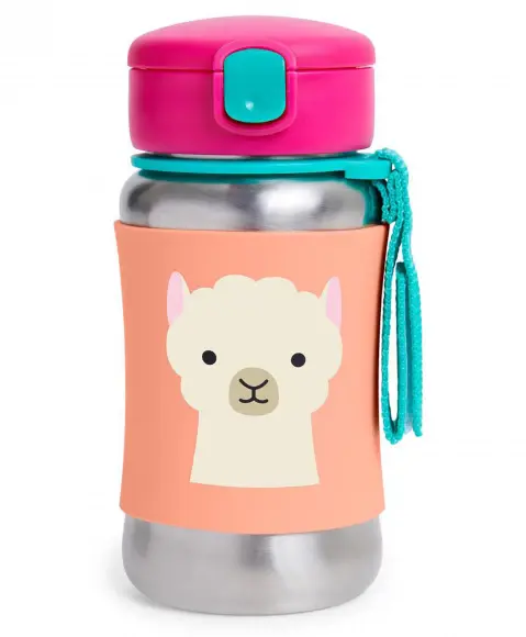 Skip Hop Zoo Stainless Steel Sports Bottle, 3Y+, Multicolour