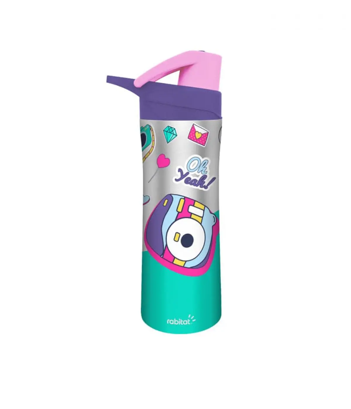 Rabitat Nutrilock Insulated Stainless Steel Bottle with Infuser Diva 550 ml For Kids of Age 5Y+, Multicolour