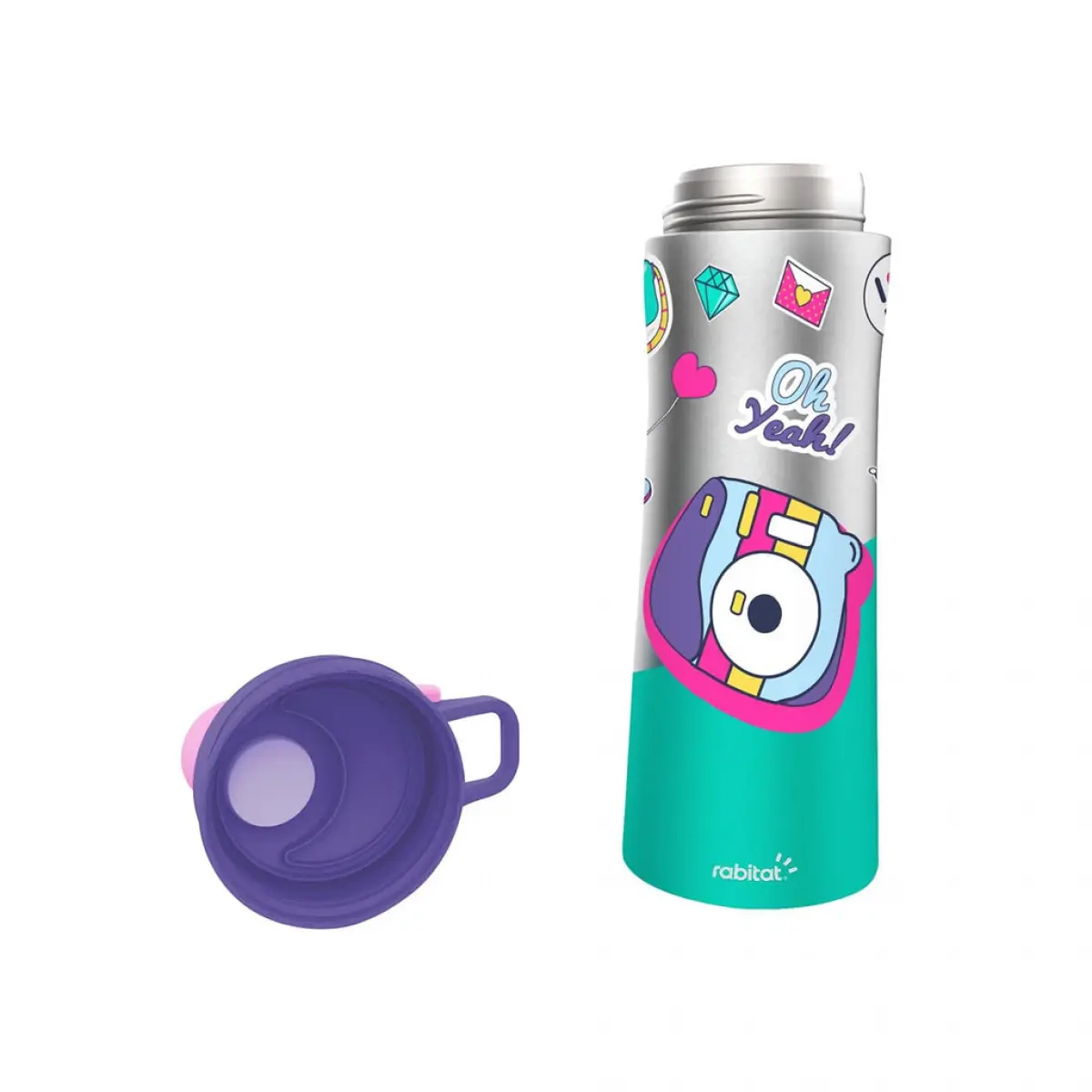 Rabitat Nutrilock Insulated Stainless Steel Bottle with Infuser Diva 550 ml For Kids of Age 5Y+, Multicolour