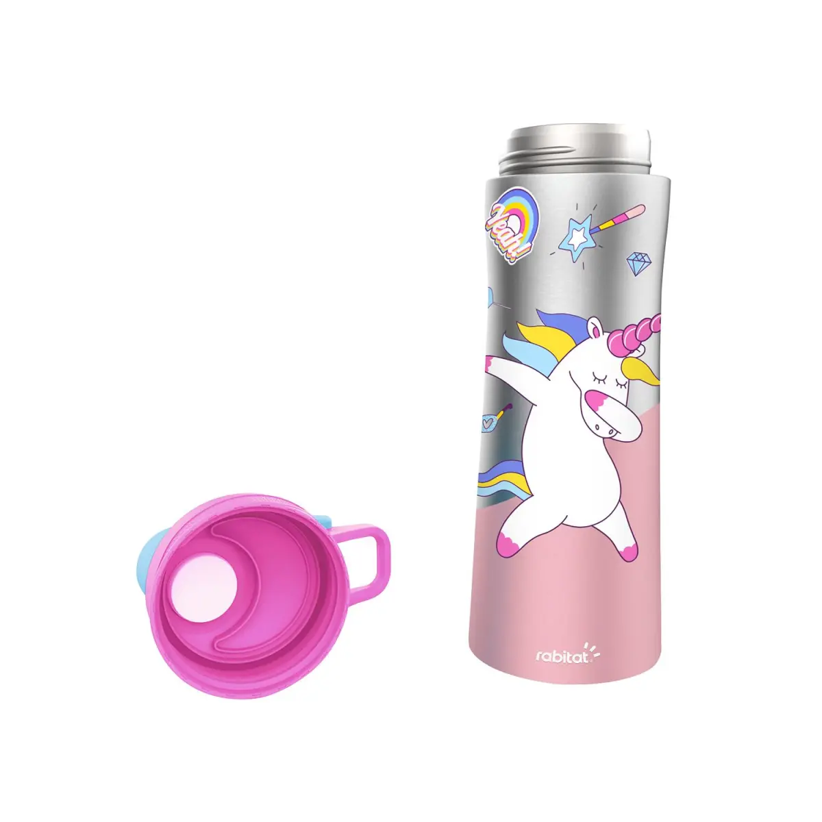 Rabitat Nutrilock Insulated Stainless Steel Bottle with Infuser Sizzle 550 ml For Kids of Age 5Y+, Multicolour