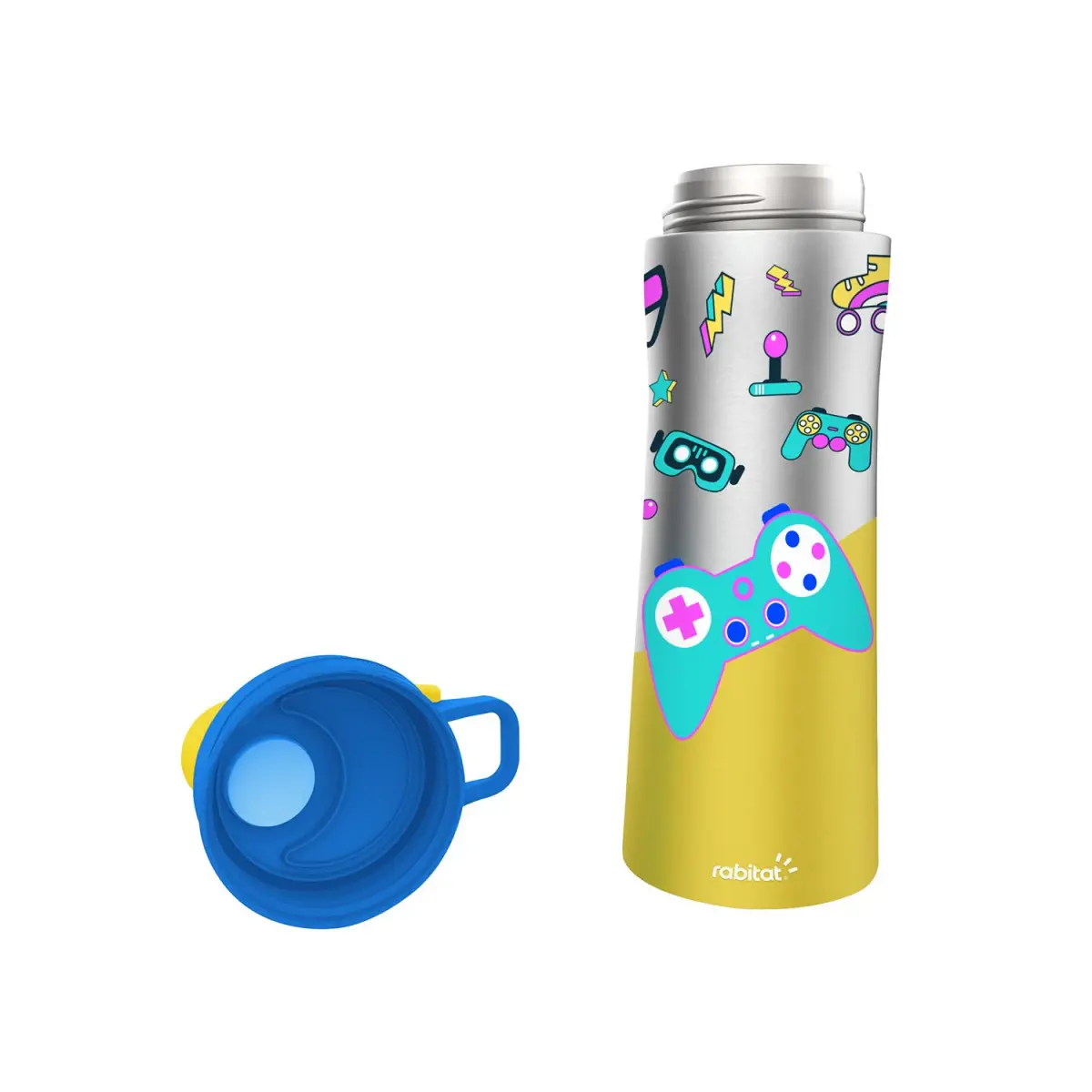 Rabitat Nutrilock Insulated Stainless Steel Bottle with Infuser Sparky 550 ml For Kids of Age 5Y+, Multicolour