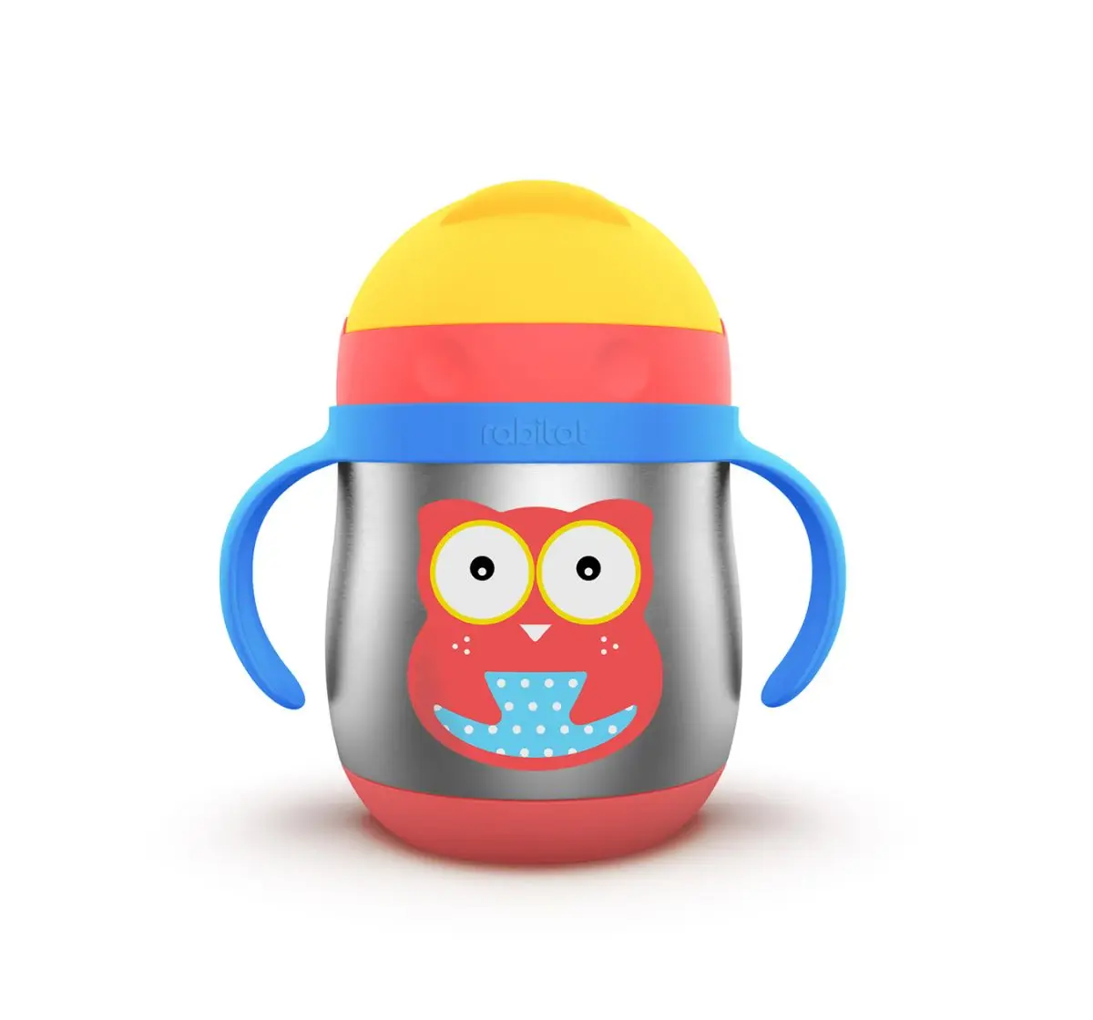 Rabitat First Step Gravity Sipper Owl Some 390 ml For Kids of Age 6M+, Multicolour