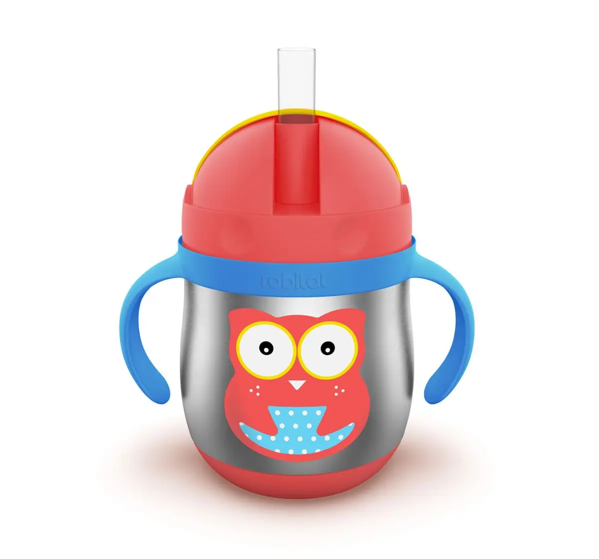 Rabitat First Step Gravity Sipper Owl Some 390 ml For Kids of Age 6M+, Multicolour