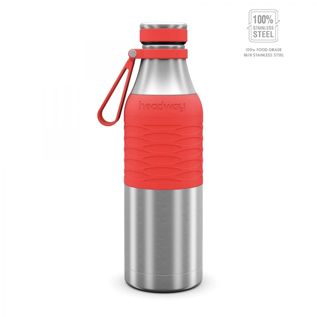 Headway Burell Stainless Steel Insulated Bottle Coral Colour 600 ML Coral 10Y+