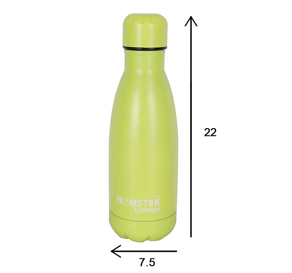 Stainless Steel Insulated Water Bottle by Hamster London for Kids, Yellow, Non-Toxic, BPA Free, 350ml, 5Y+