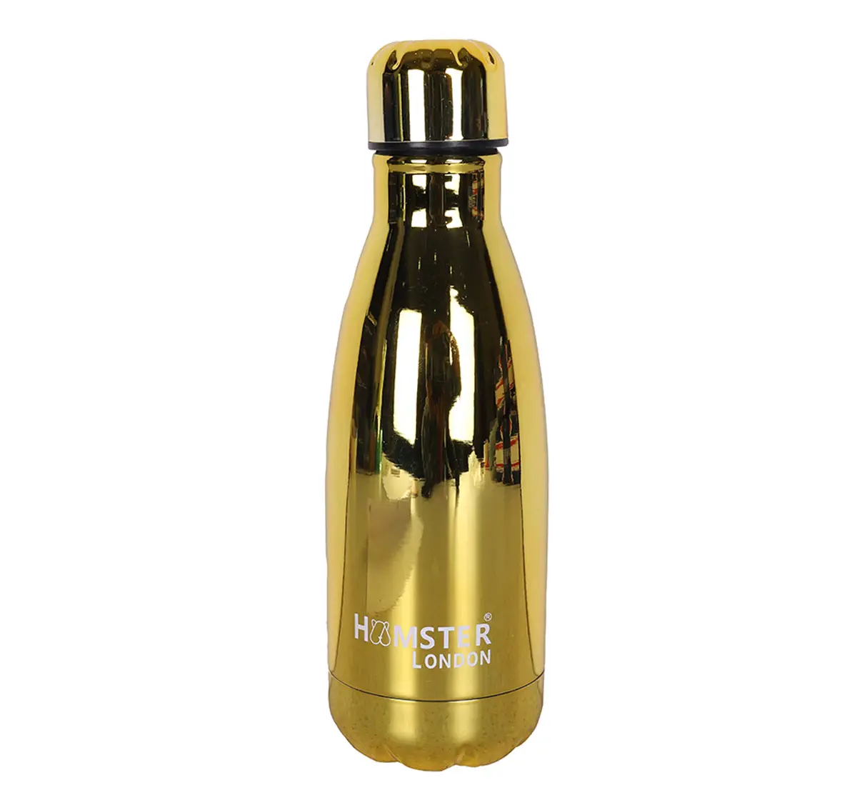 Stainless Steel Insulated Water Bottle by Hamster London for Kids, Gold, Non-Toxic, BPA Free, 350ml, 5Y+
