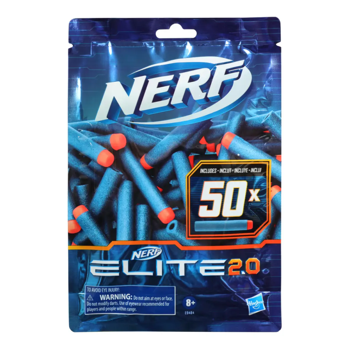 Nerf Elite 2.0 Dart Refill, 50 Nerf Elite Darts, Compatible With All Nerf Blasters That Use Elite Darts, Kids Outdoor Games, 8Yrs+