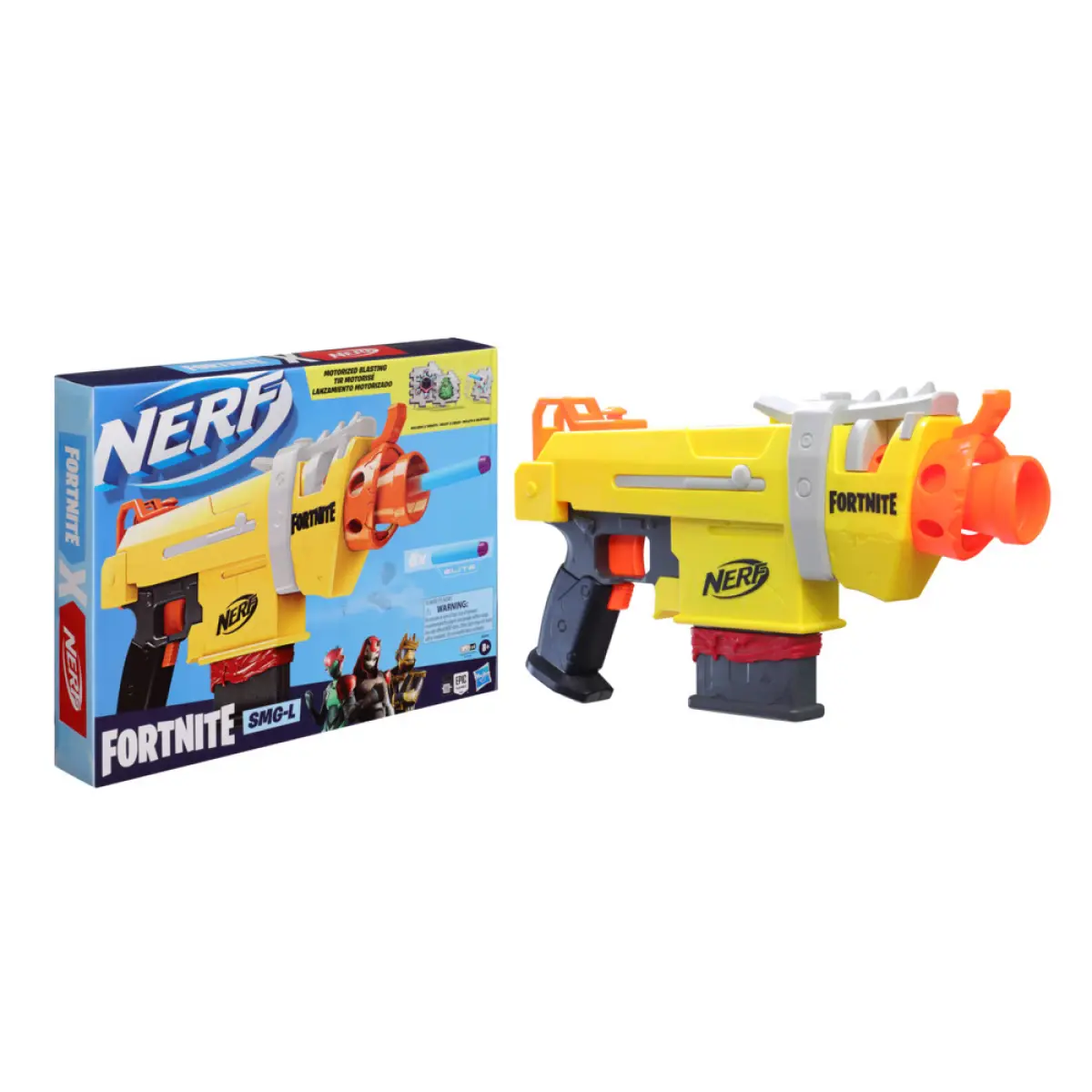 Nerf Fortnite Smg-L Motorized Dart Blaster  Includes 3 Targets, Comes With 6-Dart Clip And 6 Official Nerf Elite Darts, 8Yrs+