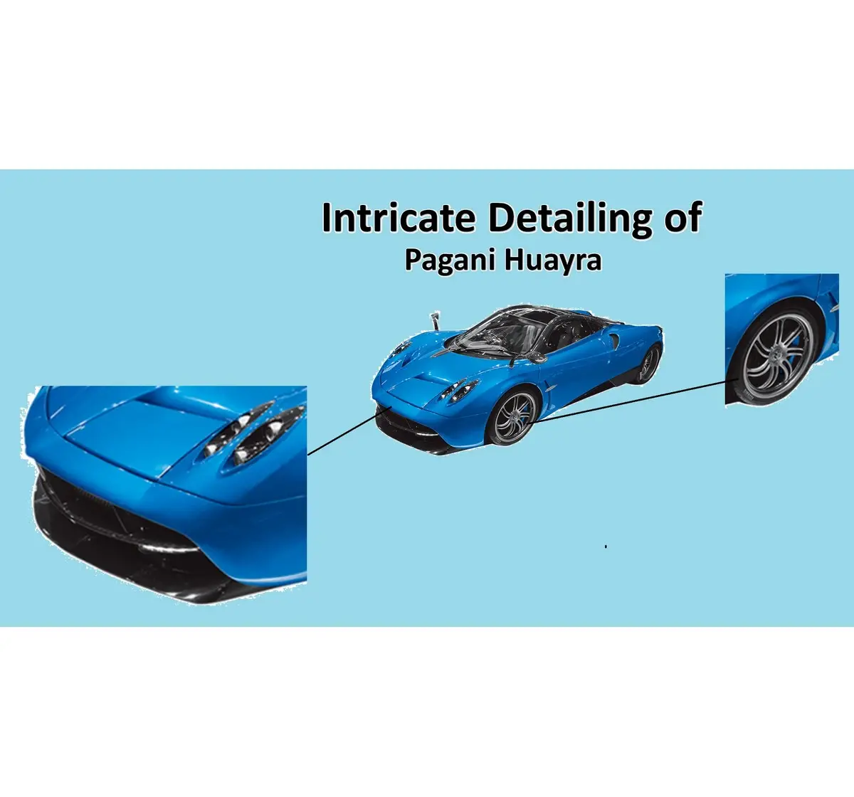 Playzu R/C Car Pagani Huayra (White) R/C 1:24 White 6 Years+