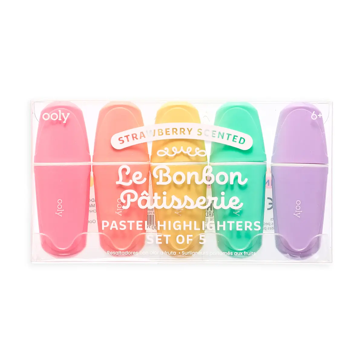 OOLY Le BonBon Patisserie Scented Pastel Highlighters, Set of 5, Multicolour, 6Y+