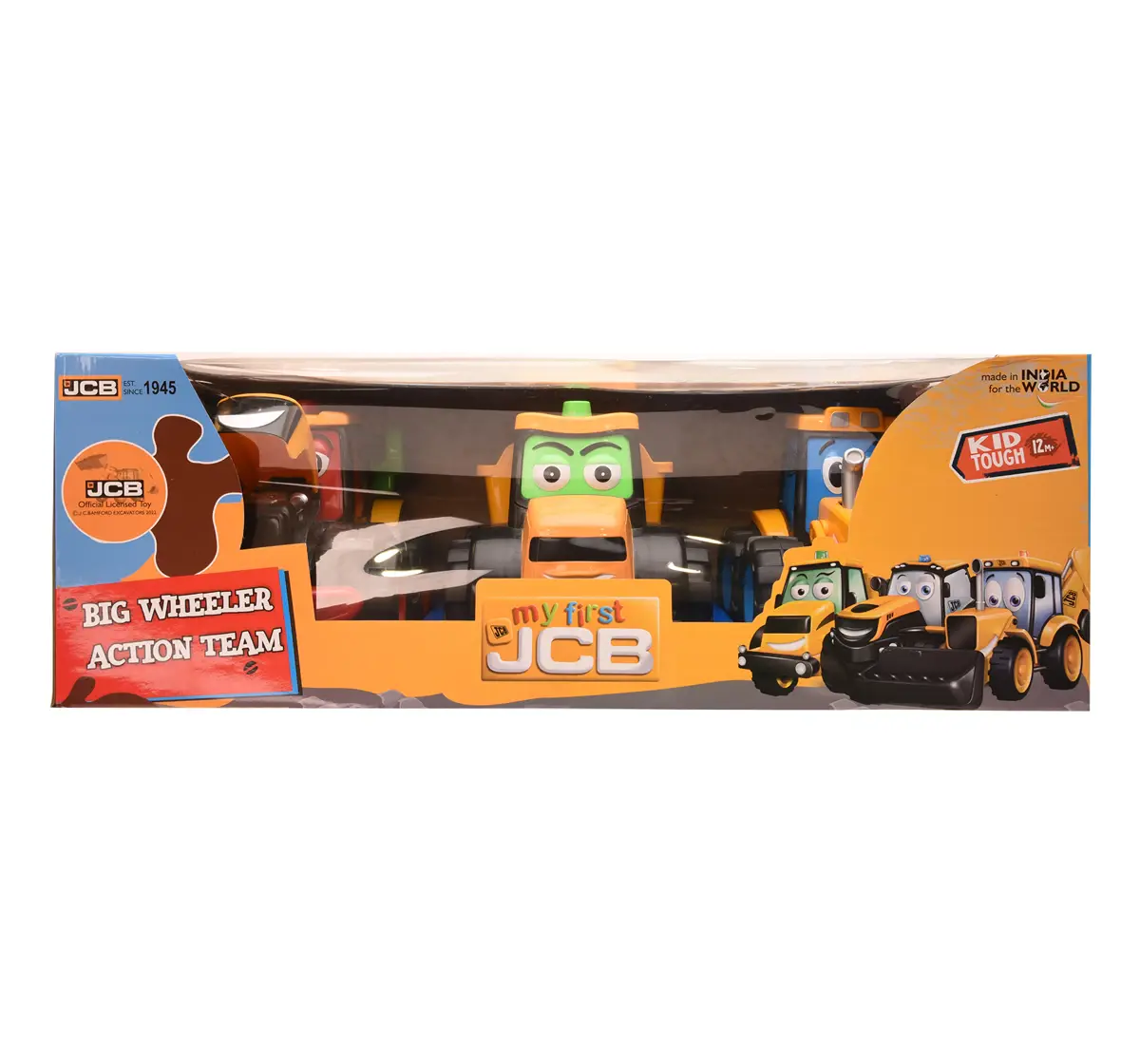 JCB My First Big Wheeler Action Team Construction Toys for kids 12M+, Multicolour