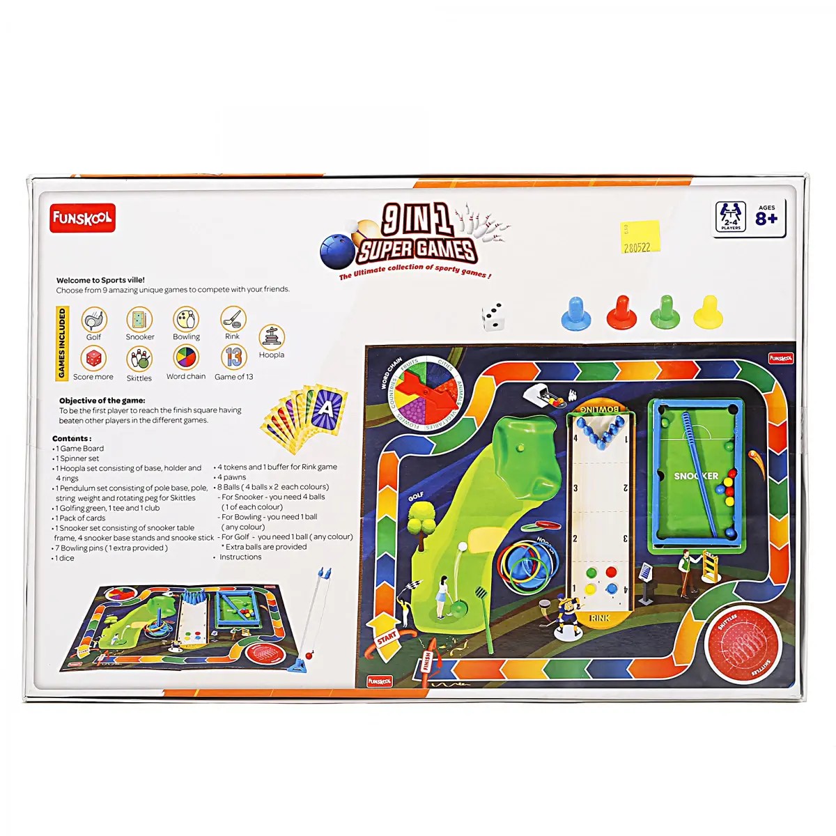 Funskool 9 In 1 Super Games, 2-4 Players, 8Y+, Multicolour