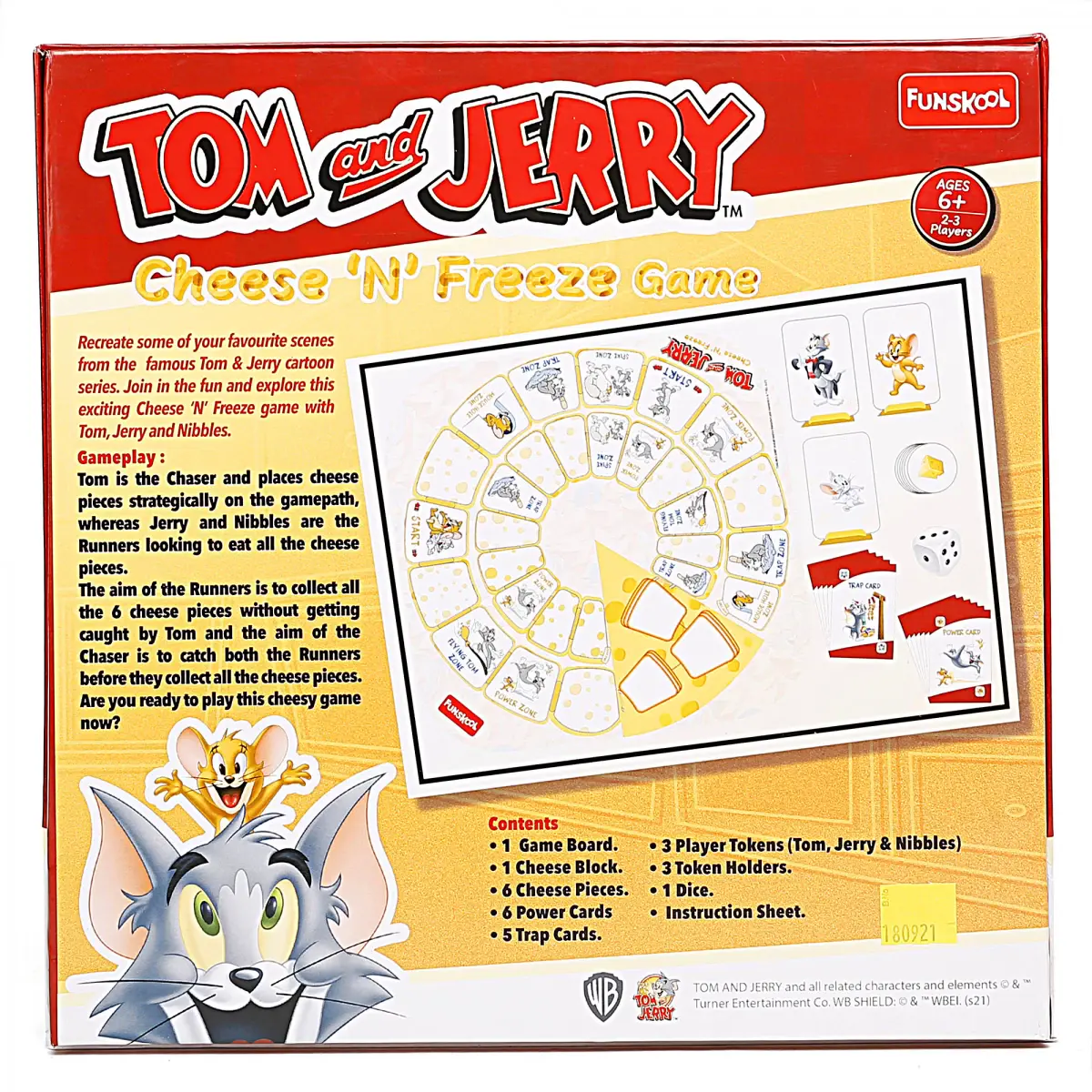 Funskool Tom and Jerry Cheese N Freeze Game, 2-3 Players, 6Y+, Multicolour