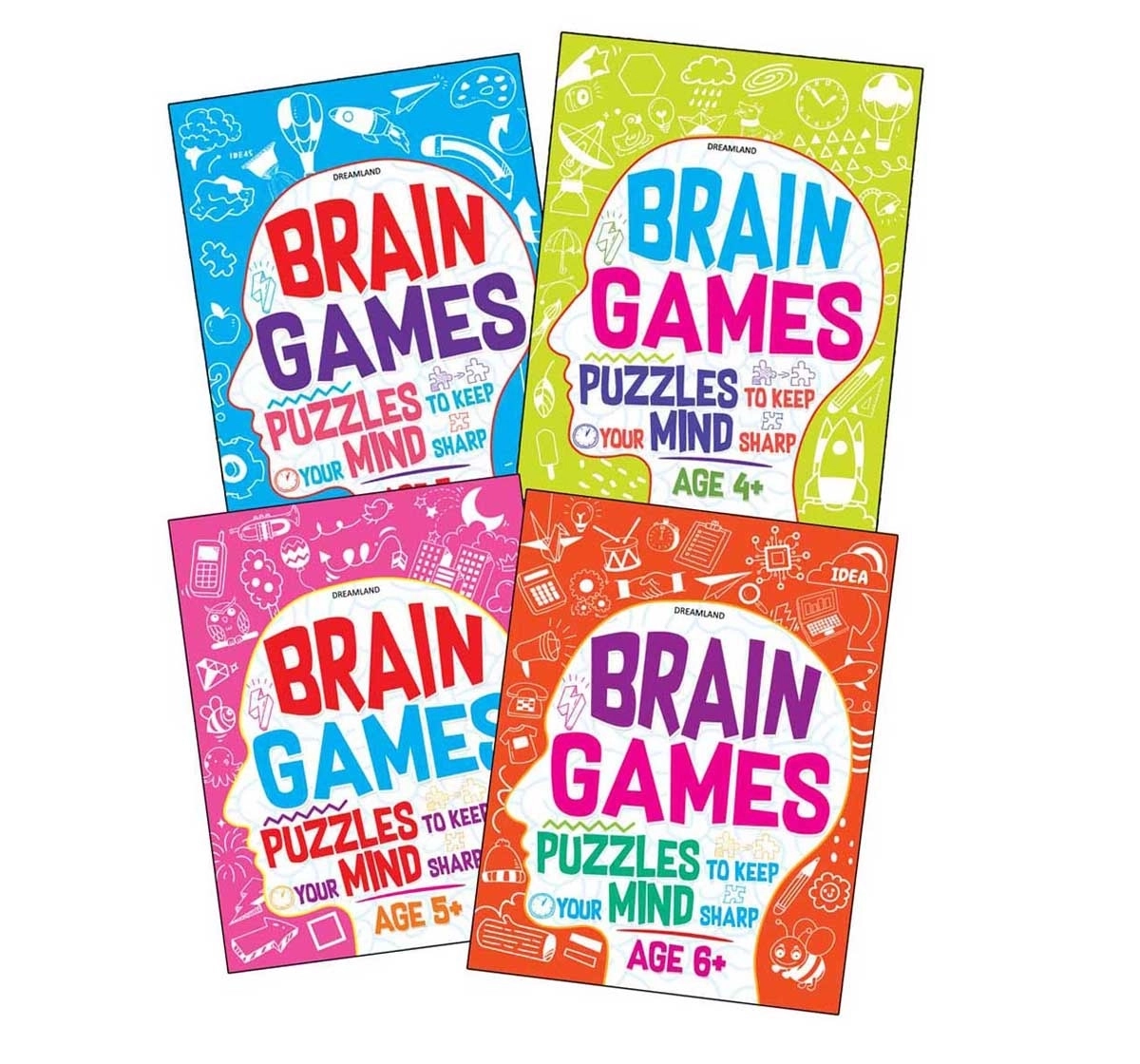 Dreamland Paperback Brain Games Set of Books for Kids 3Y+, Multicolour