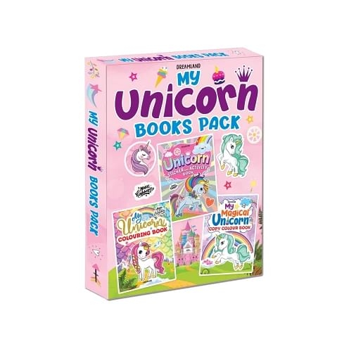 Dreamland My Unicorn Books Pack Unicorn Sticker And Activity Book, Copy Colour And Colouring Books, 184 Pages, Paperback