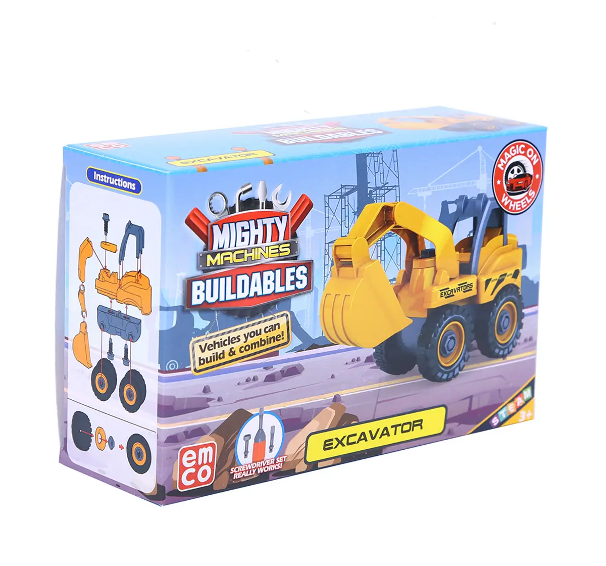 Mighty Machines Excavator Construction Vechile for kids 3Y+, Multicolour