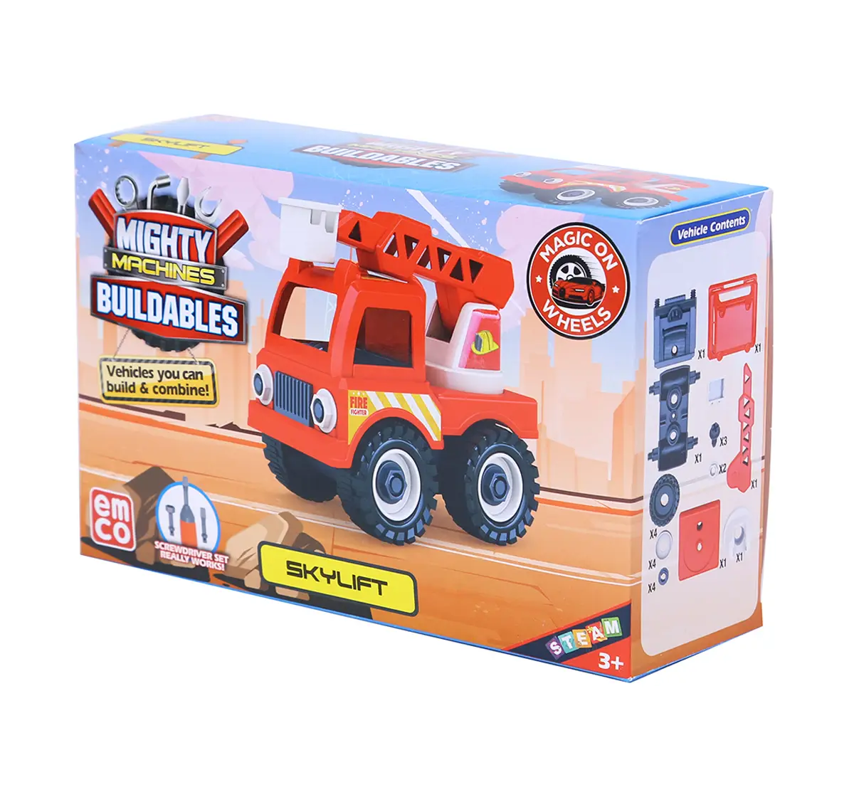 Mighty Machines Skylift Construction Vechile for kids 3Y+, Multicolour