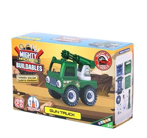 Mighty Machines Gun Truck Construction Vechile for kids 3Y+, Multicolour