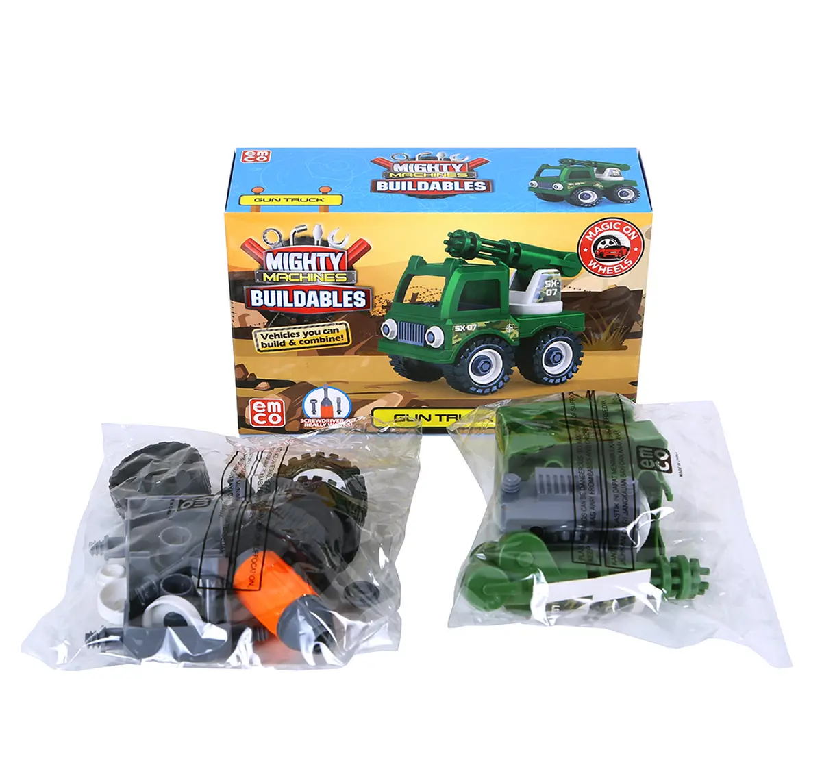 Mighty Machines Gun Truck Construction Vechile for kids 3Y+, Multicolour