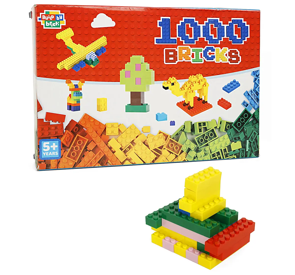 Build By Brick, Lets Build & Play, 5Y+, 1000 Bricks, Multicolour