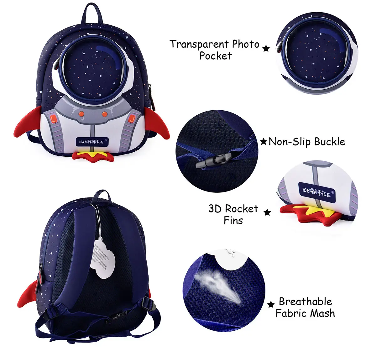 Scoobies Batch New Rocket Toddler Bag Blue, 3Y+