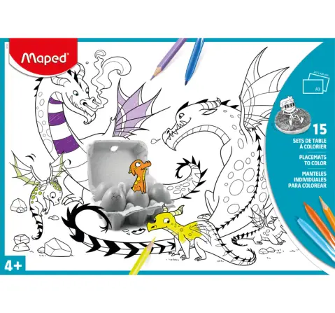 Maped  Colouring Placemats Set X 15  - Assorted , 4Y+ (Multicolour) 