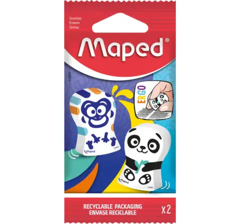 Maped Precision Grip Erasers - Assorted, 3Y+ (Multicolour)