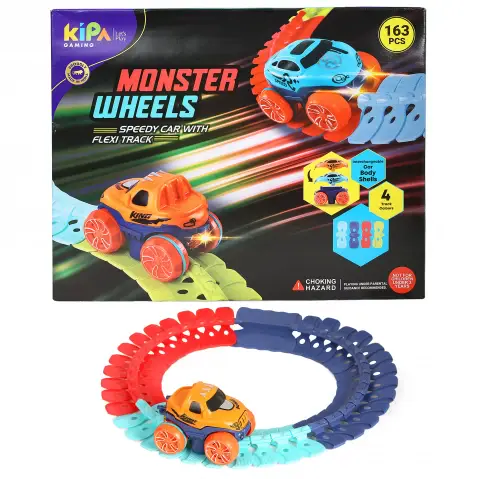 Kipa Gaming Monster Wheels Speedy Car with Flexi Track, 3Y+, Multicolour