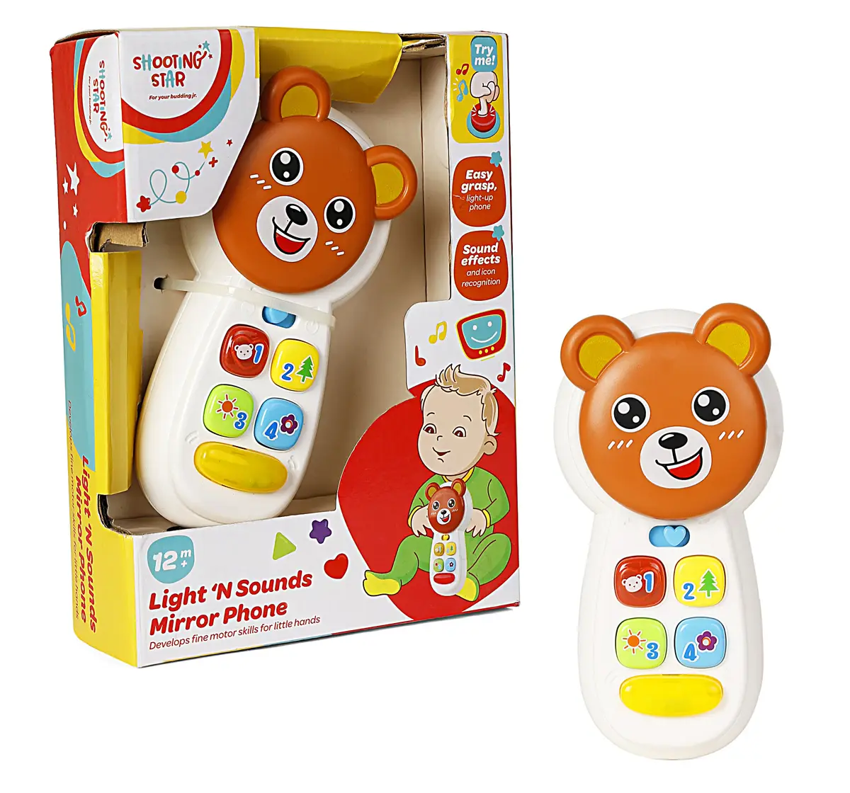 Shooting Star Light & Sounds Mirror Phone, 12M+, Multicolour