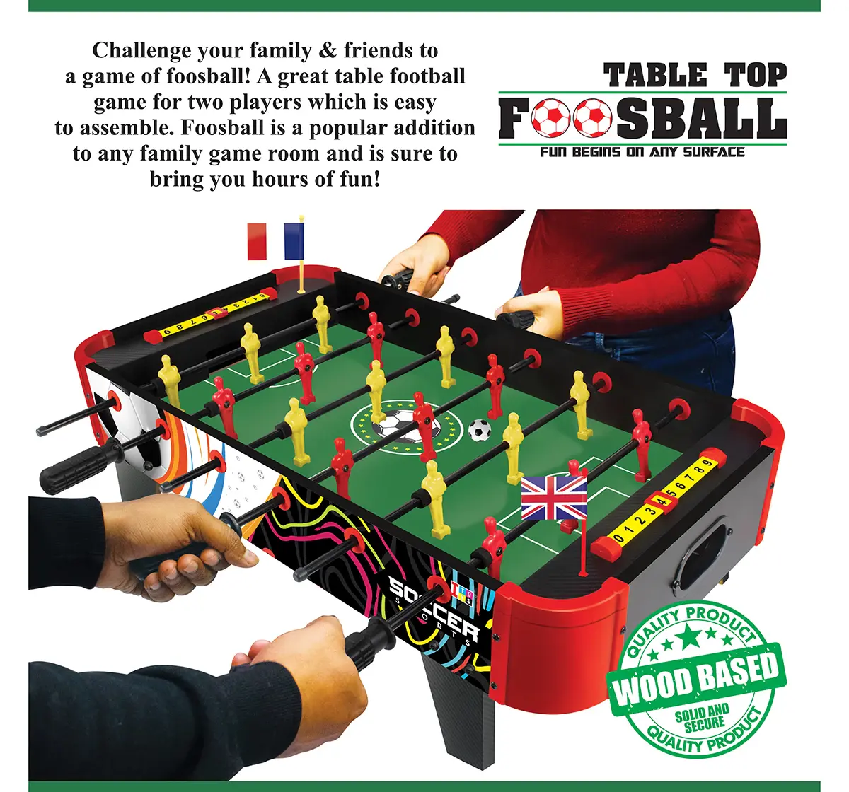 ITOYS Table Top Foosball Medium, Multicolour, 6Y+