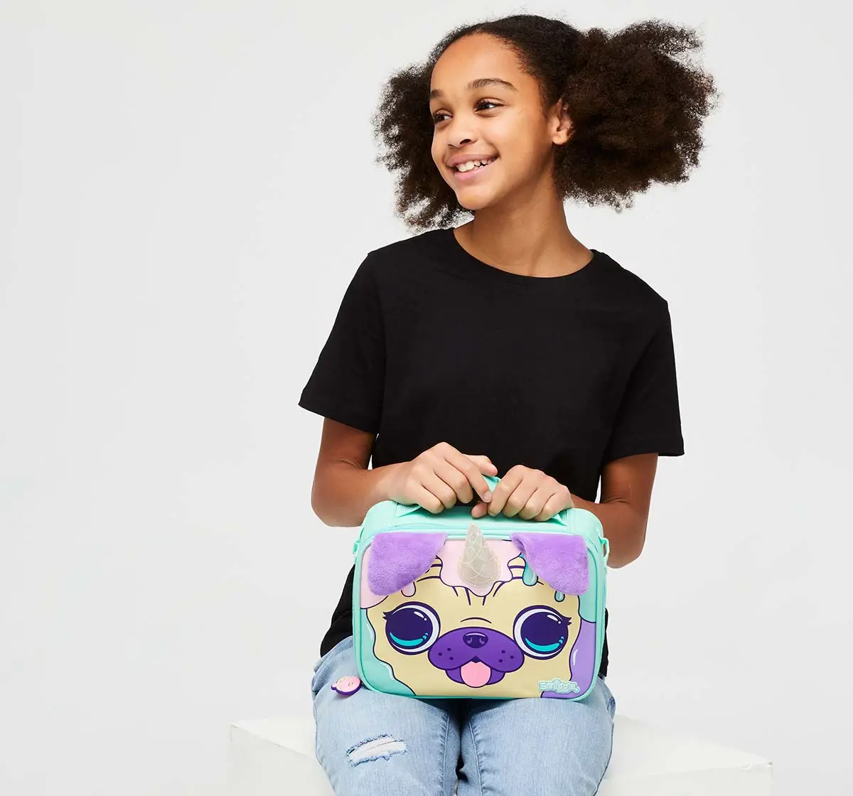 Smiggle Hey There Collection Lunchbag Square Mint, 4Y+