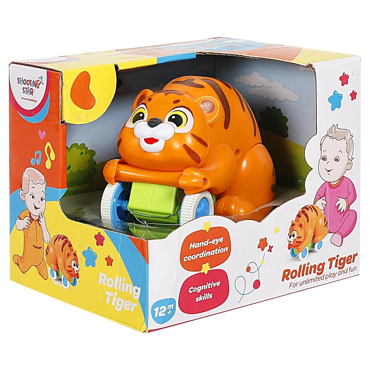 Shooting Star Rolling Tiger for Unlimited Play & Fun, Orange, 12M+