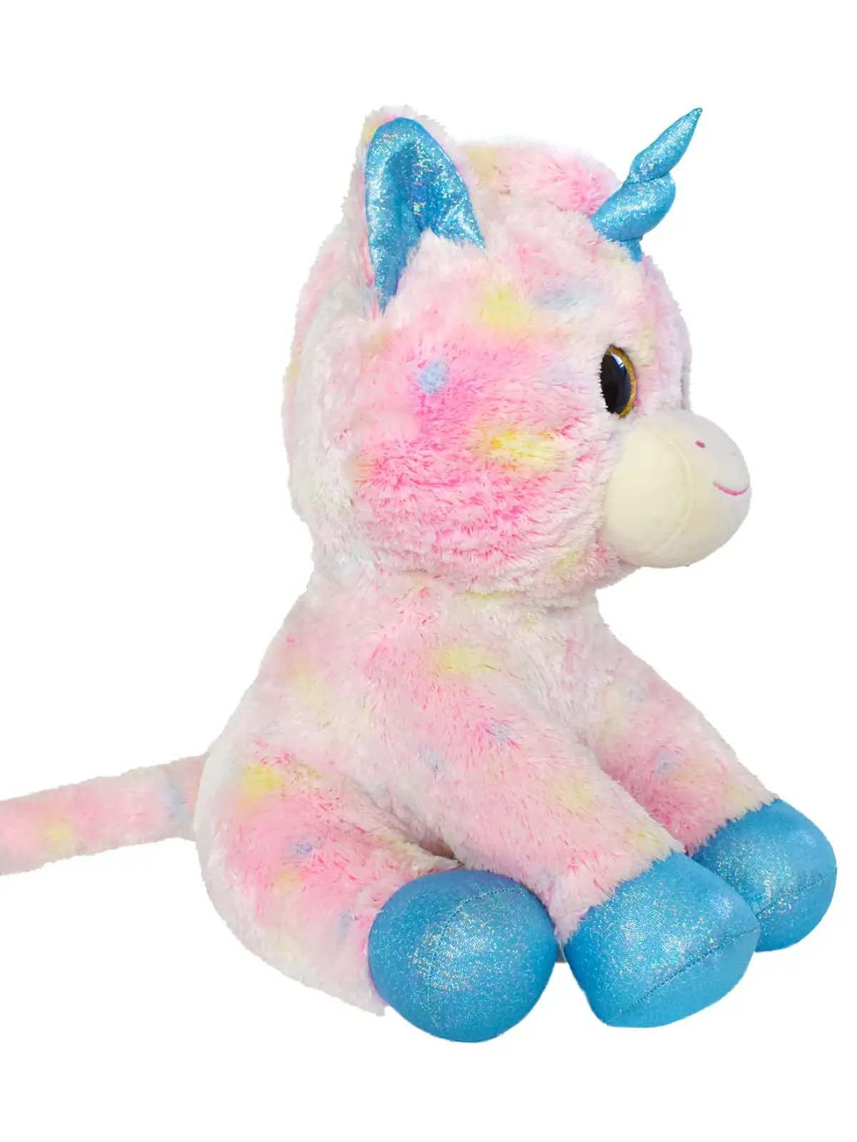 Mirada Plush Stuffed Tie Dye Pink Cute Unicorn Soft Toy, 42cm, 3Y+, Multicolour