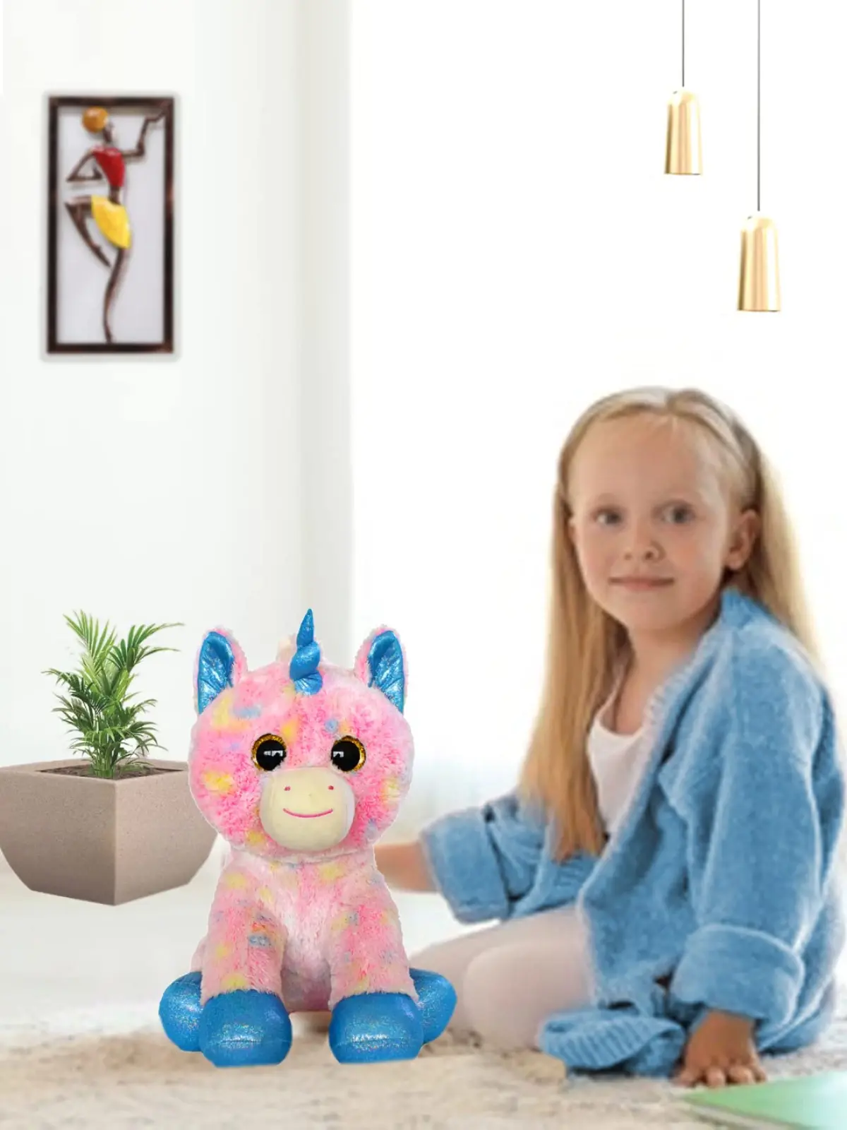 Mirada Plush Stuffed Tie Dye Pink Cute Unicorn Soft Toy, 42cm, 3Y+, Multicolour