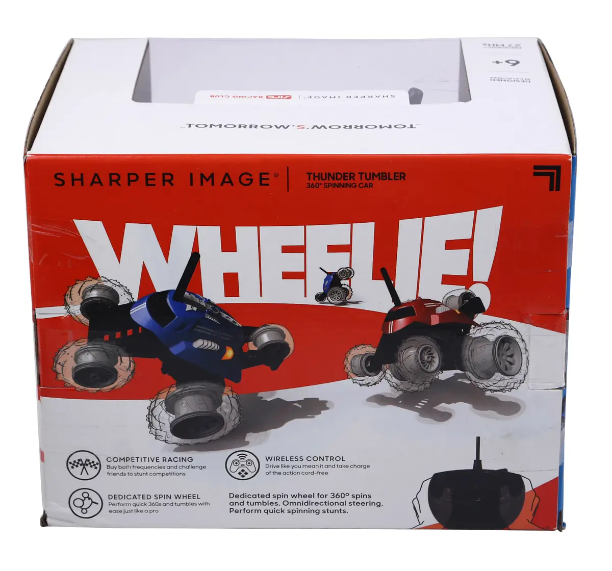 Thunder Tumbler Spinning Stunt Remote Controlled Car by Sharper Image, For Kids 6 Years and Above, Blue
