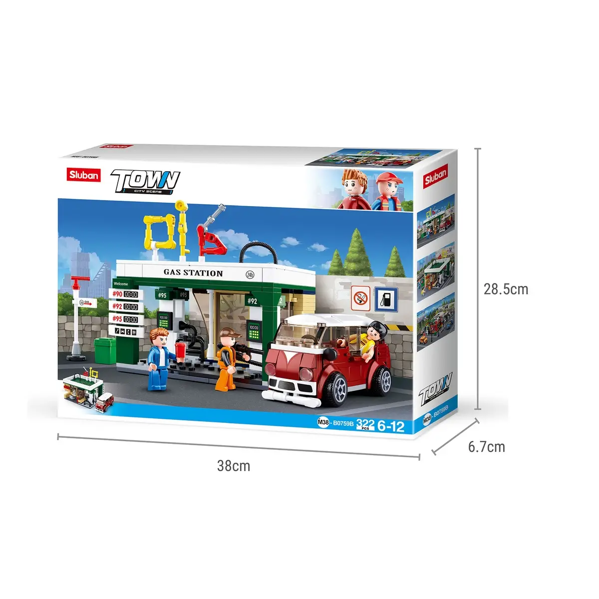 Sluban Building Block Toy Town-Petrol Station Multicolour, 6Y+