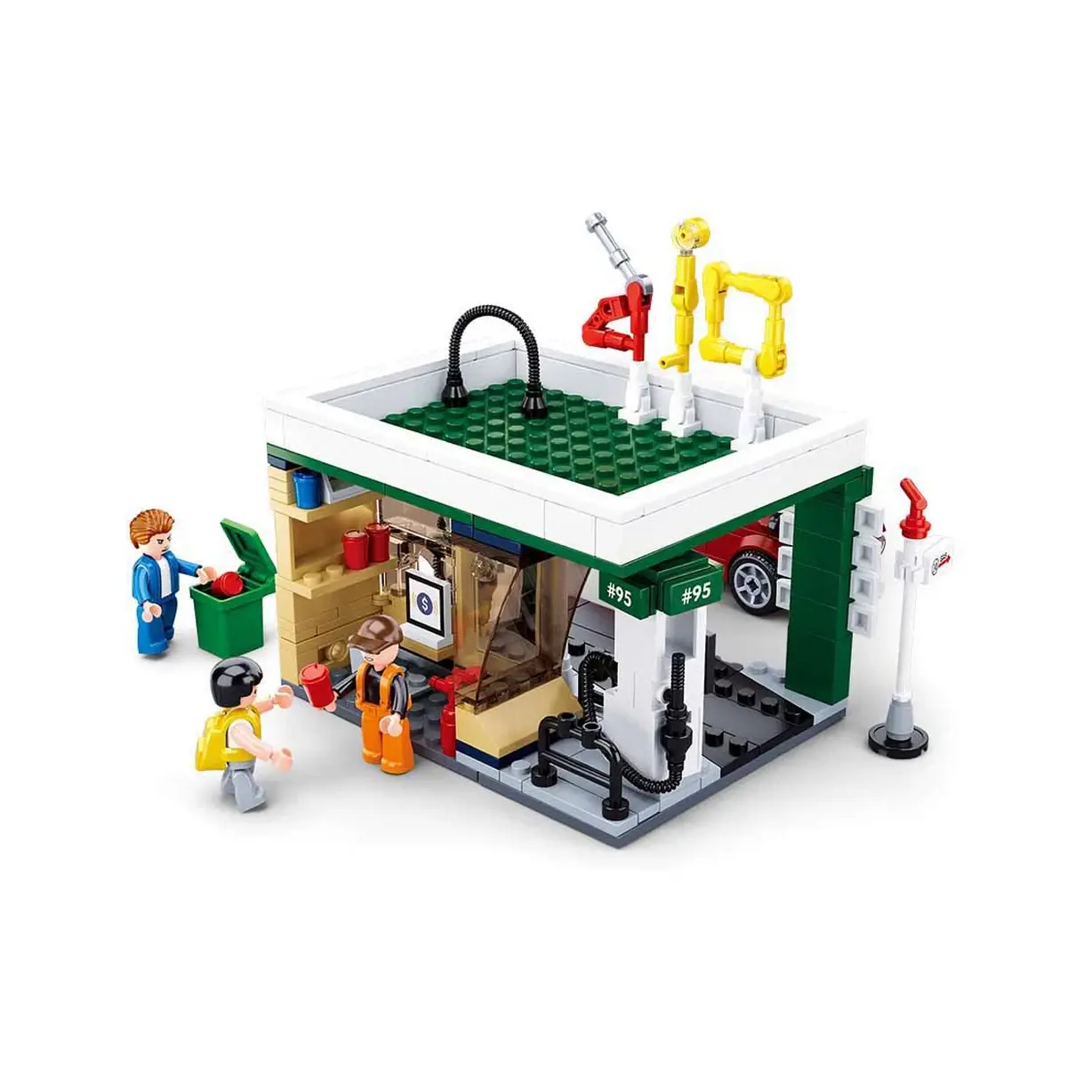 Sluban Building Block Toy Town-Petrol Station Multicolour, 6Y+