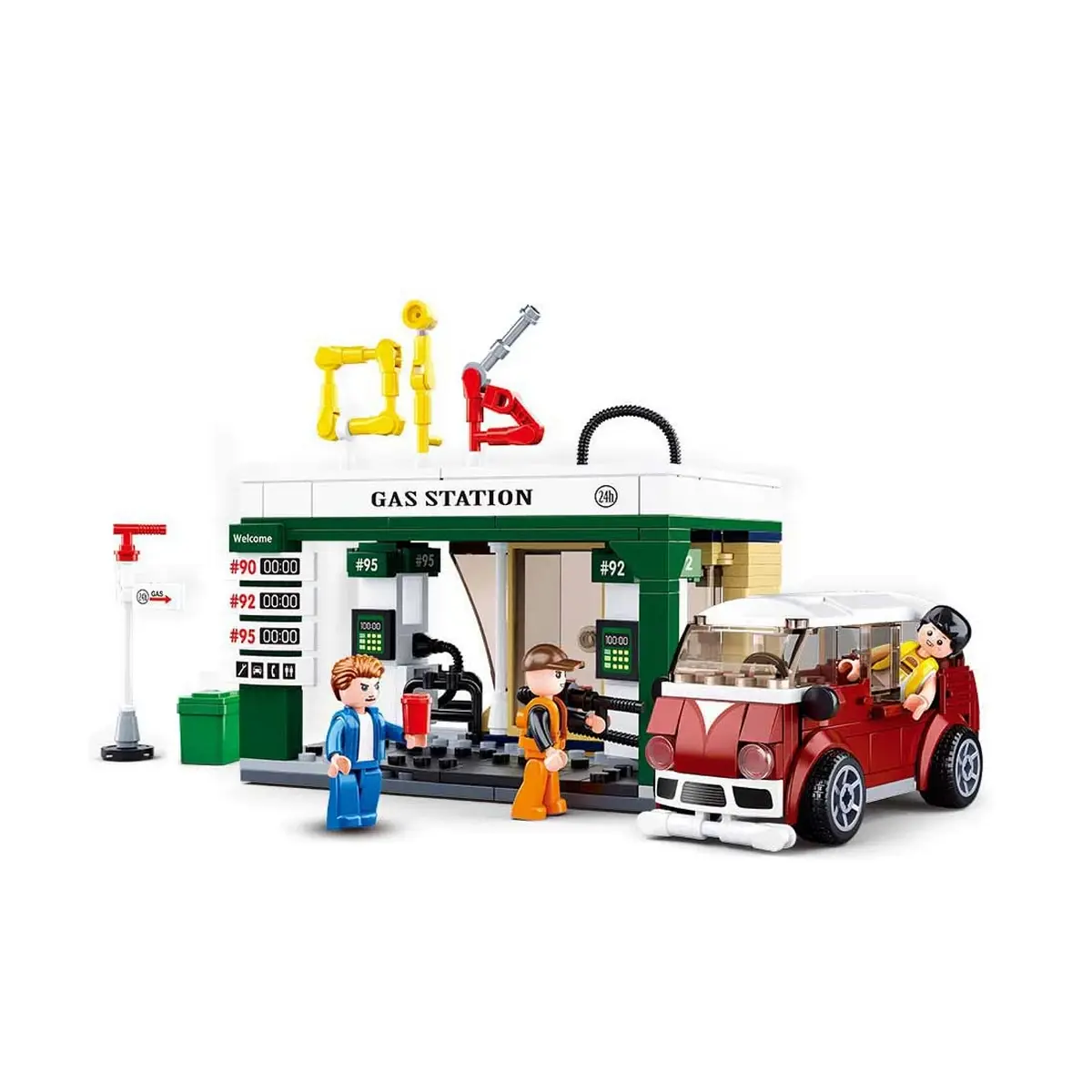 Sluban Building Block Toy Town-Petrol Station Multicolour, 6Y+