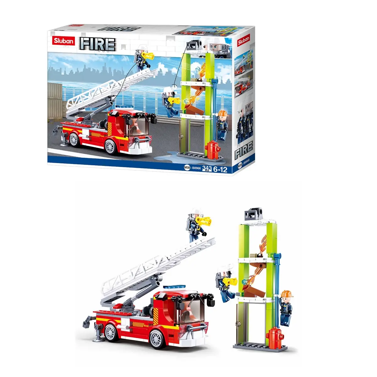 Sluban Building Block Toy Fire Engine Large Multicolour, 6Y+