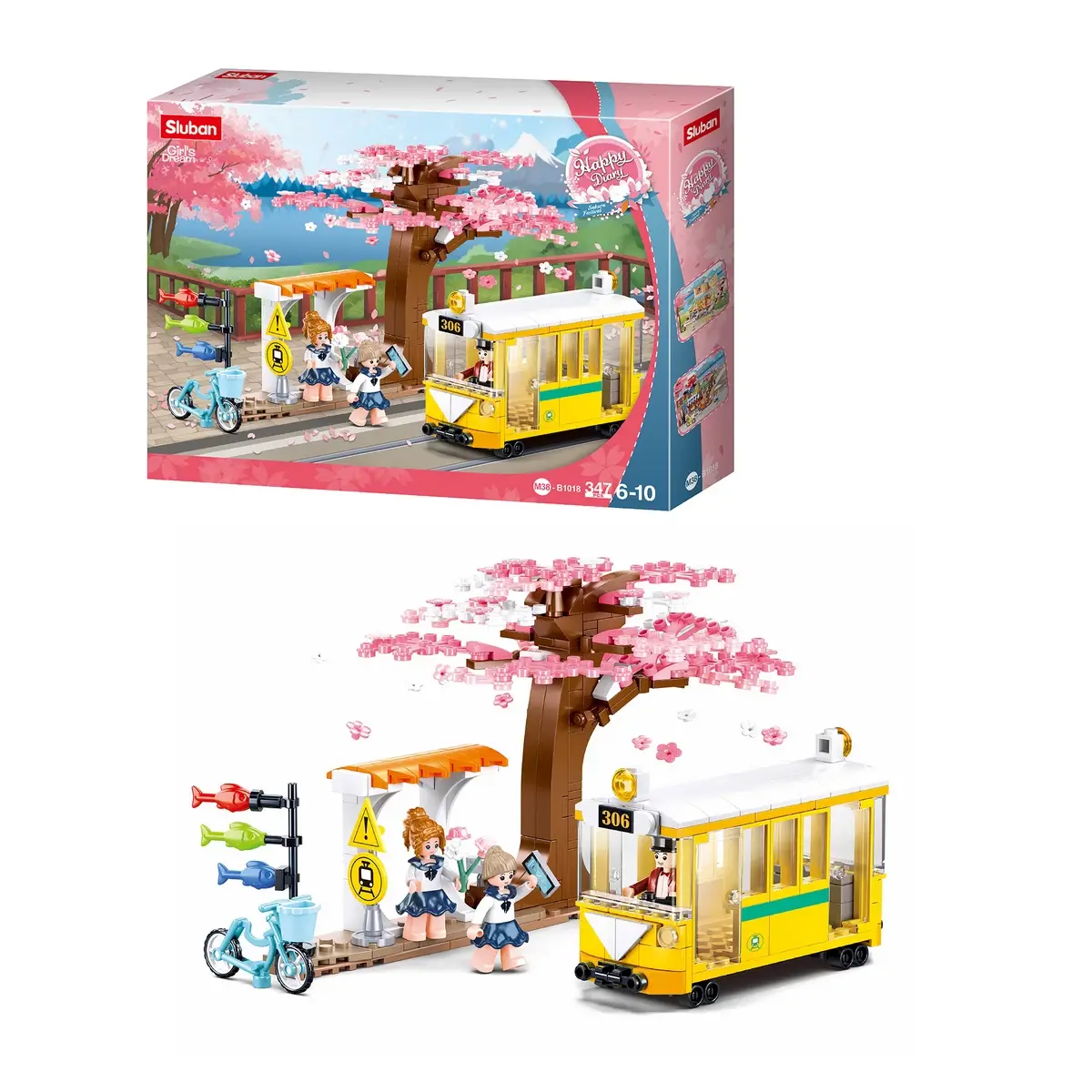 Sluban Building Block Toy Happy Diary-Downtown Tram Multicolour, 6Y+