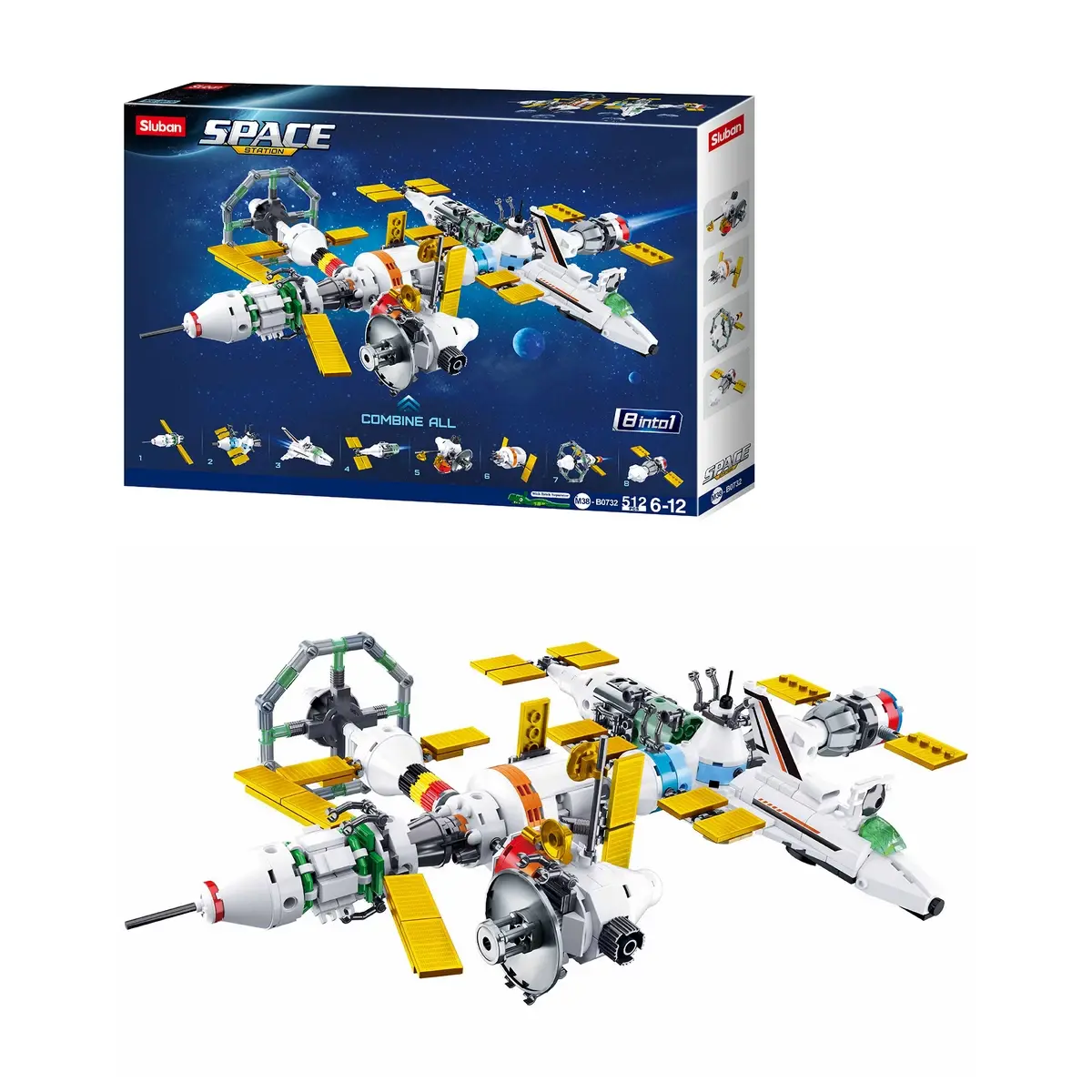 Sluban Building Block Toy International Space Station 8 in 1 Multicolour, 6Y+