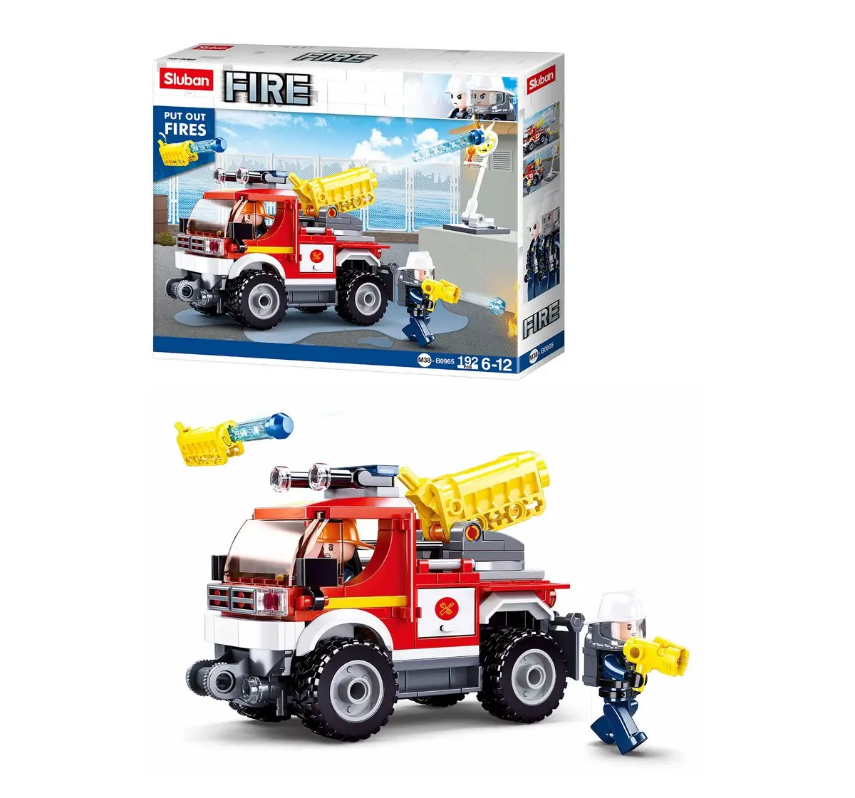 Playzu Building Block Toy Fire Engine Multicolor 6 Years+
