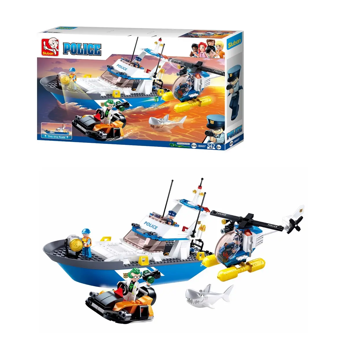 Sluban Building Block Toy Land & Sea Police Multicolour, 6Y+