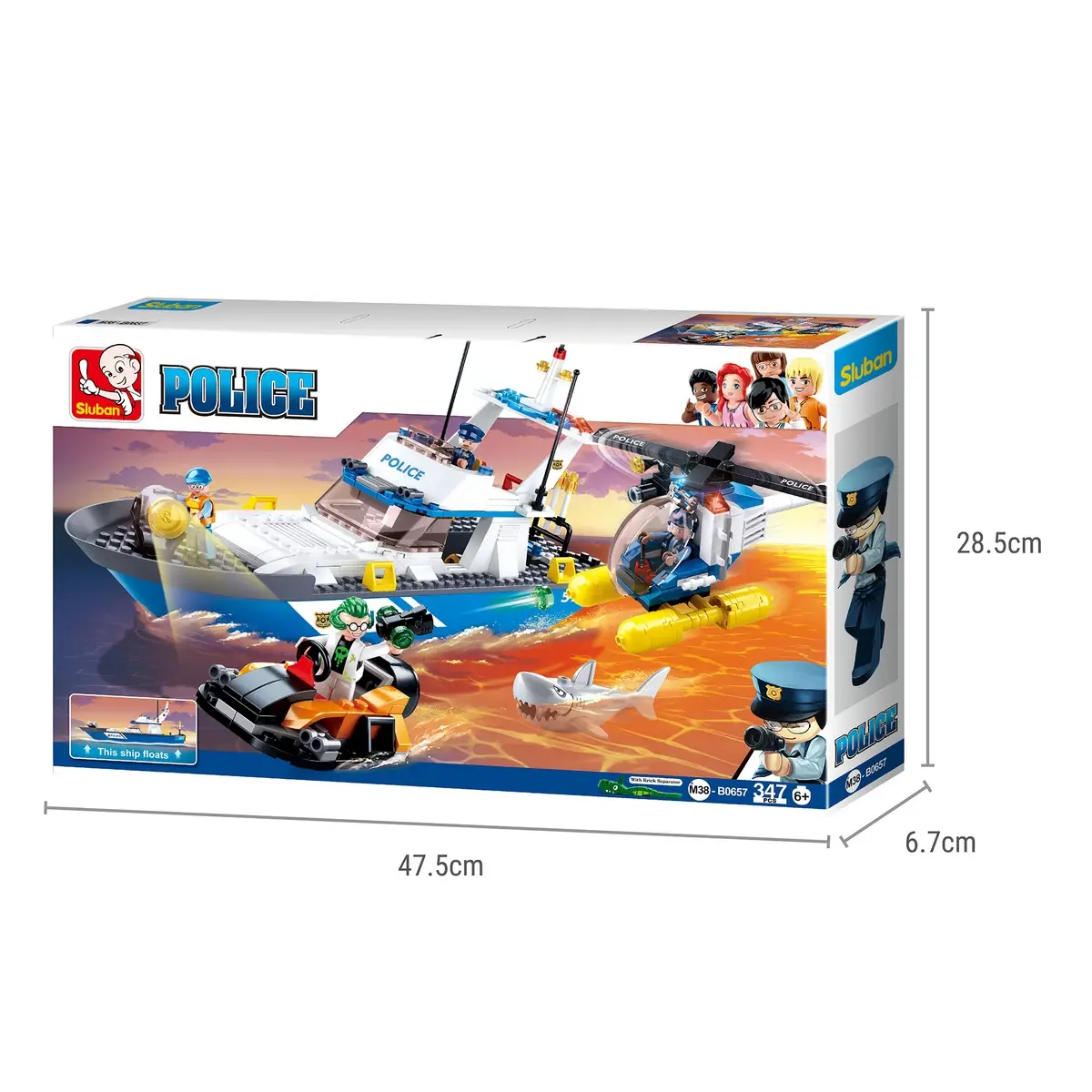 Sluban Building Block Toy Land & Sea Police Multicolour, 6Y+