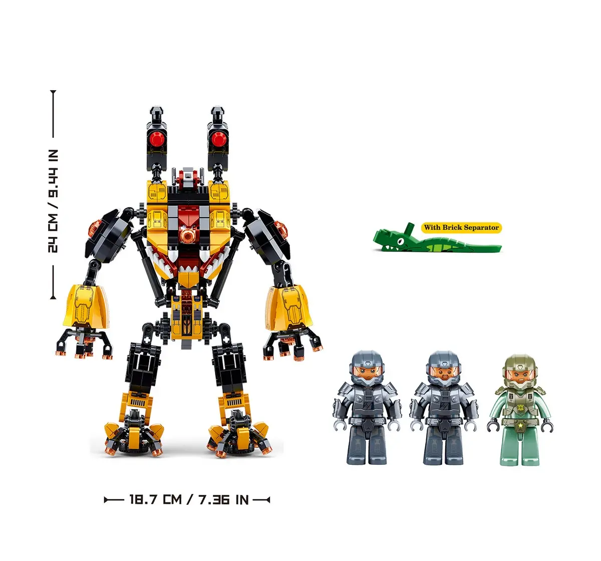 Playzu Building Block Toy Fire Rain-Inquisitor Robot Multicolor 6 Years+