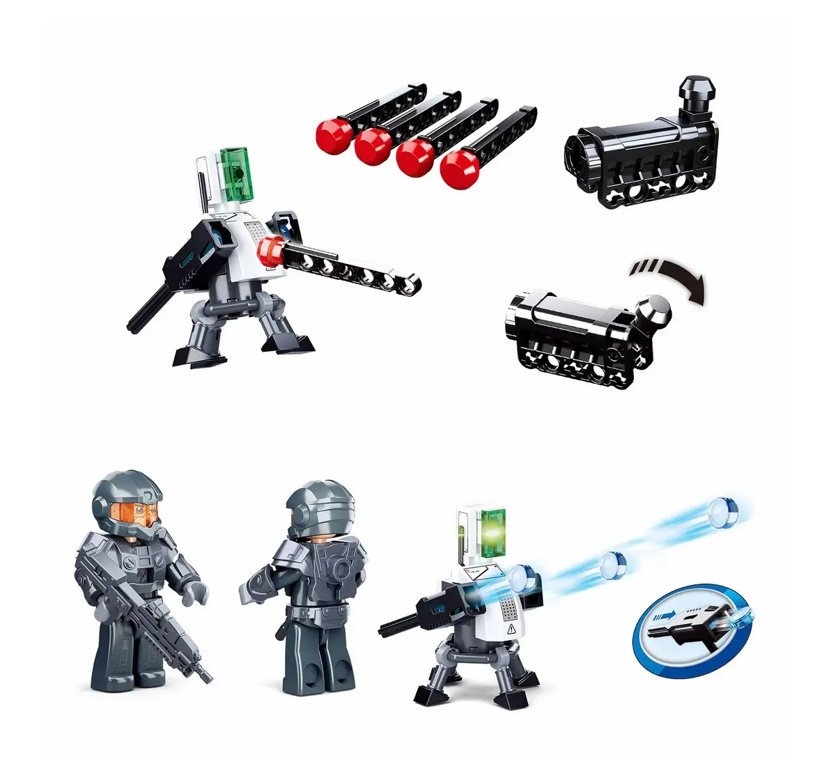 Playzu Building Block Toy Fire Rain-Inquisitor Robot Multicolor 6 Years+