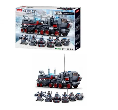 Playzu Building Block Toy Command Vehicle 6In1 Multicolor 6 Years+